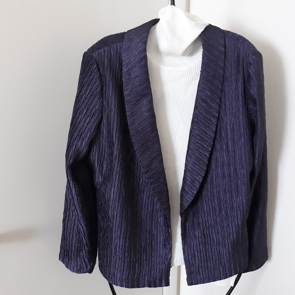 Chico's Purple Textured Career Blazer